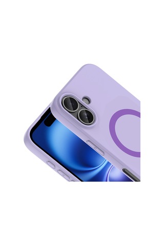 Apple iPhone Uyumlu 17 Kılıf M-safe Şarj Özellikli Zore Aris Silikon Kapak - Lila