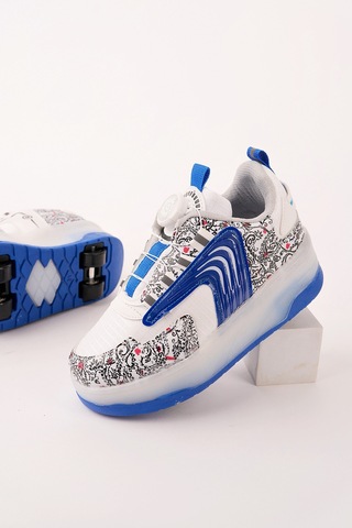 Muggo Flow Çocuk Işıklı Patenli Tekerlekli Sneaker Spor Ayakkabı Mavi