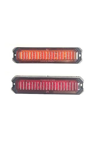 2 Adet 6 Ledli Turuncu-Kırmızı Scooter Motosiklet Dorse Lambası 12-24 Volt