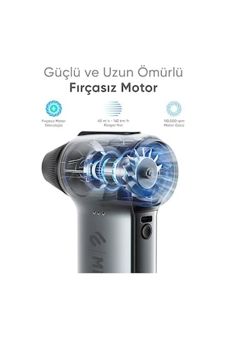 Minesk G150 Turbo Jet Fan Hava Üfleyici - Turbo Modda 150 Gram Hava Basıncı - Çok Amaçlı Kullanım Klavye, Ev, Araba Temizliği, Toz Üfleme, - Taşıma Çantalı Ve Ekstra Nozullu