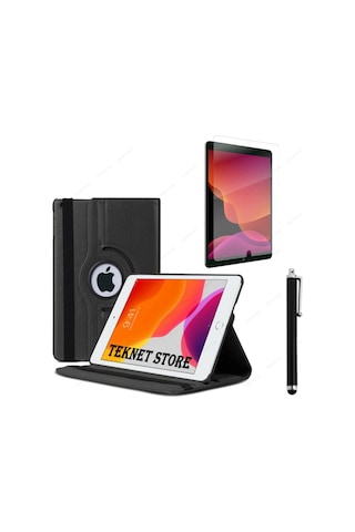 Apple Uyumlu iPad 5. 6. Nesil 2017 2018 9.7 Inc Tablet Standlı 360 Dönebilen Kılıf Kalem Ekran Koruyucu Kılıf