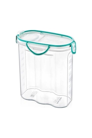 Kilitli Kapaklı Contalı Hava,su Sıvı Geçirmez 2,4 Litre Erzak Saklama Kabı-sa590 Şeffaf