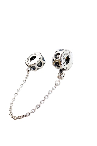 925 Ayar Gümüş Ebedi Kalpler Pan Uyumlu Güvenlik Zinciri Kadın Charm Gümüş