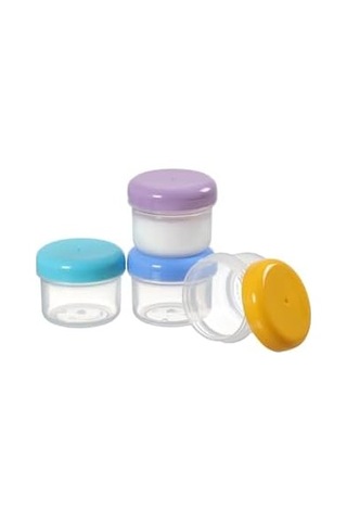 4 Lü 50 Ml Mini Anne Bebek Süt Ve Mama Bebek Organik Besin Ölçekli Sızdırmaz Kapaklı Saklama Kabı