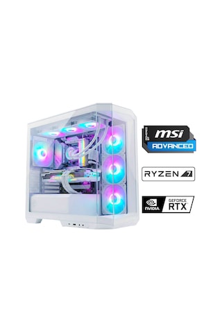 MSI MAG Pano White X130 R7-5700X 32 GB 1 TB M.2 NVMe SSD 12 GB RTX5070 Free Dos Masaüstü Oyuncu Bilgisayarı