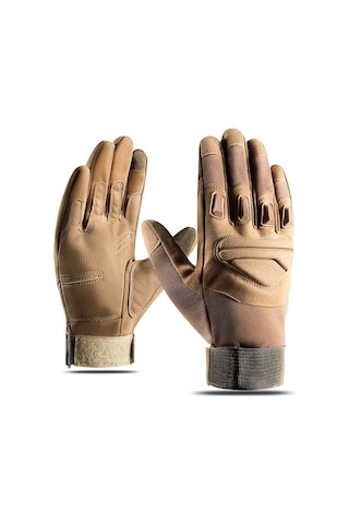 Happychildhood Erkek Xl Boyutu Dokunmatik Ekran Kullanılabilen Motosiklet Eldiveni - Siyah Standart Haki