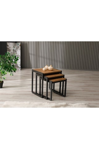 Sehpol Üçlü Zigon Sehpa 50x40x52/45x40x46/40x40x40 Antrasit