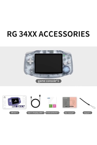 Rg 34xx Taşınabilir Oyun Konsolu 3.4 Ips Ekran Cortex-a53 Linux S