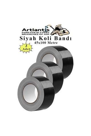 Siyah Koli Bantı 100 Metre 3 Adet 45mm X 100 Metre Renkli Koli Bandı Extra Güçlü Formül Akrilik Koli Bandı 3 Adet