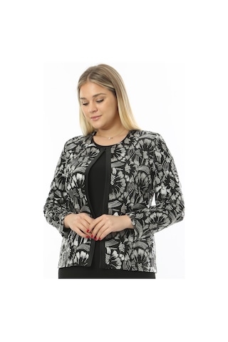 Büyük Beden 3808 Siyah-altın Ceket + Bluz Takım 001