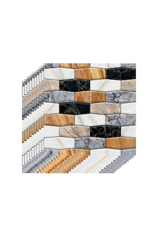 Reedark Mutfak Dolapları Mobilyalar İçin 3d Renkli Tuğla Desenli Pvc Otostik Duvar Kağıdı - Eski Mobilyaları Yenileme, Yağ Gözetme Sticker 10 Adet Diğer