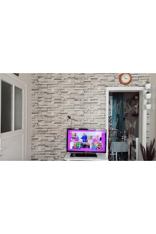 70x38cm 1 Adet Silinebilir Yapışkanlı 3d Tuğla Tv Ünite Arkası Duvar Kağıdı Paneli Nw116