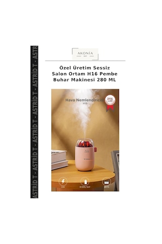 Özel Üretim Sessiz Salon Ortam H16 Pembe Buhar Makinesi 280 Ml