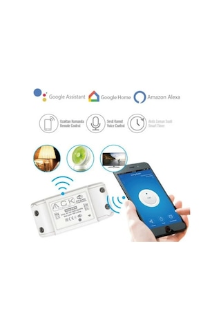 Ack Wifi Röle Akıllı Anahtar Switch Wi-fi İle Uzaktan Smart Kontrol 90-230v 10a Ip20