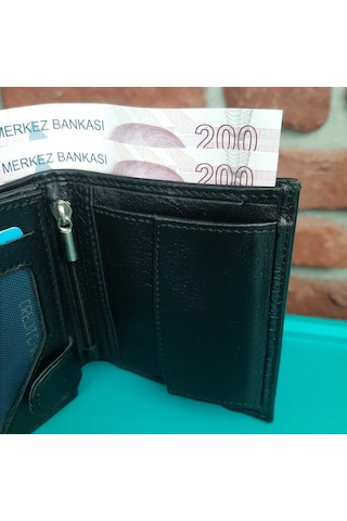 Gvnbag Hakiki Deri Erkek Bozuk Para Gözlü Siyah Mini Cüzdan Gvn-0116 Siyah