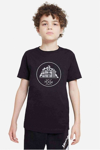 Qivi Silhouette Haunted Mansion Logo Baskılı Unisex Çocuk Siyah Tshir