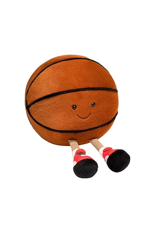 Tenfowee Basketbol Desenli Yumuşak Peluş Yastık - 20 Cm Çaplı, 100% Poliester Dolgulu, Elle Yıkama Önerilir Diğer