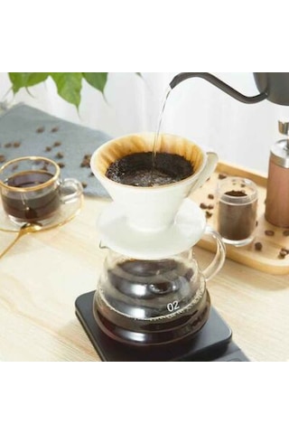 Epinox Profesyonel Seramik Kahve Demleme & Dripper Beyaz Fsb-2