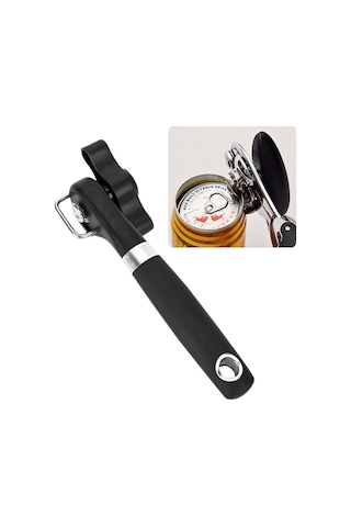 Tek Saplı Profesyonel Ergonomik Manuel Yan Kesim Konserve Açacağı Şişe Açacağı Siyah Diğer