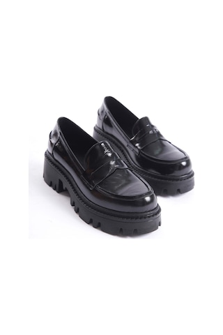 Mubiano Hakiki Deri Collection Kadın Kalın Taban Rugan Loafer Siyah - Mcgvn1012 - S Siyah