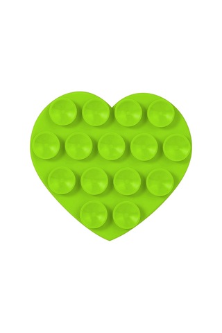 Forzacase Çift Taraflı Silikon Vakumlu Eller Serbest Cep Telefon Tutacağı Kalp - Fc1109 Yeşil