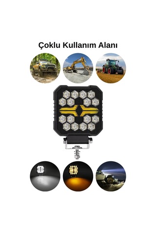 Off-road Kare Led Çalışma Lambası 2 Adet 20w -selamlamalı Gündüz Led Flash Mod & Delici Işık