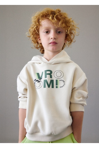 Mayoral Erkek Çocuk Kapşonlu İki İplik Sweatshirt Krem