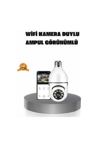 360 Akıllı Güvenlik Kamerası - Duya Takılabilir Wi-fi Bağlantılı Hareket Sensörlü