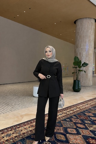 Riella Butik Murillo Tesettür Ceket Takım Siyah