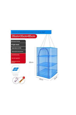 Katlanabilir Sebze Kurutma Filesi - Paslanmaz - 35 35 65 - Üç Katlı Çapraz Um64102-5 Yurt Dışından Çok Renkli