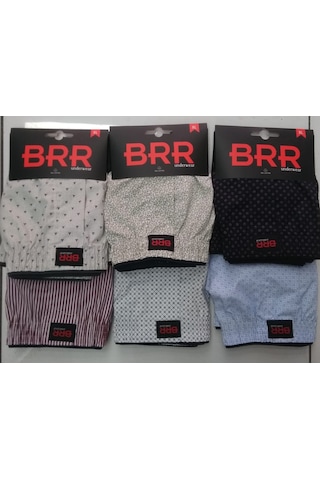 Brr Erkek % 100 Poplin Pamuk Boxer Terletmez 6 Adet Brr06