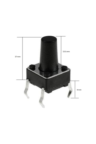 Koodmax-Push Button Buton Tach Switch 6X6 10'Lu Paket - Farklı Boyutlar 6X6 9Mm