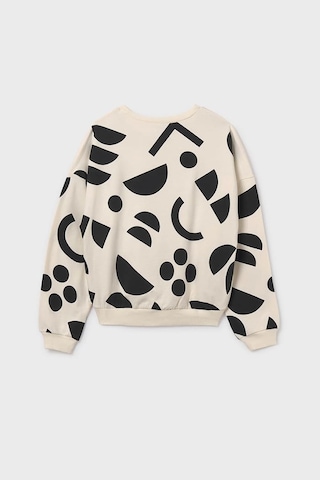 Kız Çocuk Soyut Desenli Sweatshirt - Krem/siyah Kahverengi