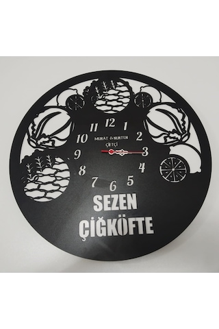 Çiğ Köfte Ciler İçin Özel Tasarım Saat Kişiye Özel İsim Yazılı Renkli