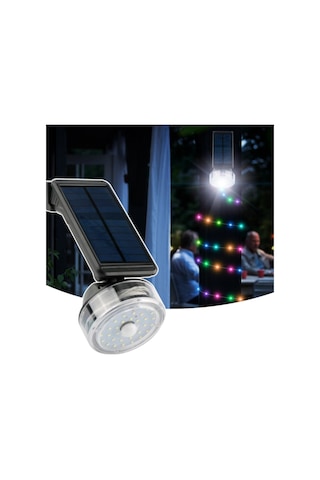 2in1 Güneş Enerjili 38 Ledli Solar Sokak Lambası + Solar 8 Metre Rgb Peri Led Hareket Sensörlü Çok Renkli