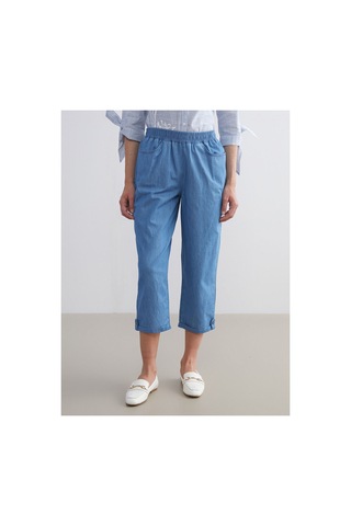LC Waikiki Alıta Cıty Farkıyla Lcw Grace Mavi Denim Düz Standart & Regular Kadın Kapri Mavi - 928166536 Mavi