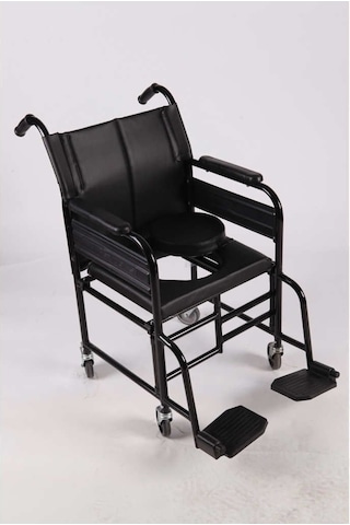 Katlanabilir Tekerlekli Hasta Tuvaleti Klozeti Araba