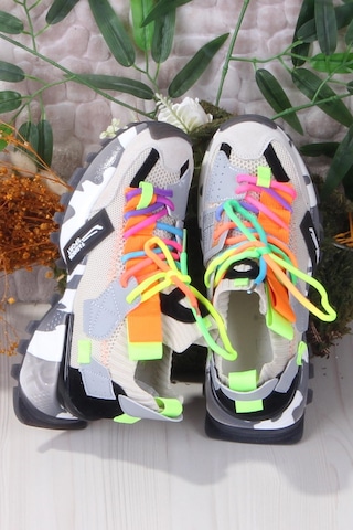 Fort Gj Elanur Rahat Kalın Taban Özel Tasarım Sneaker Kadın Spor Ayakkabı Bej