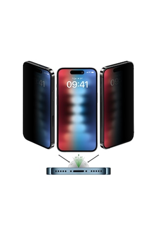 Buff Apple iPhone 15 Uyumlu 5d Privacy Ekran Koruyucu
