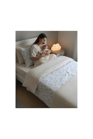%100 Pamuk Tavşan Ve Fil Figürlü 3'lü Bebek Nevresim Takımı Ekru - 876068503 Ekru