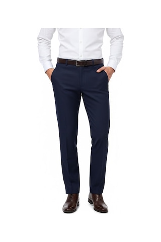 Erkek Regular Fit Armürlü Kumaş Pantolon Likra Kumaş Bgl-st05038 Lacivert