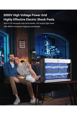 Fortunelane 3000v Yüksek Voltajlı Elektrikli Sivrisinek Zapper, Kapalı Sistemli Sivrisinek Katili, Sağlık Odaklı Sinek Tuzağı