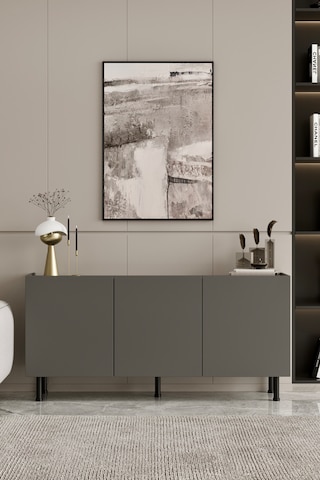 Hitit Konsol 175 Cm 100% Mdf Metal Ayak Gri