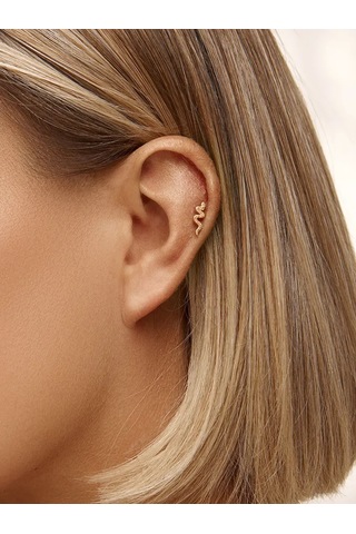 Zoloto Russkih 925 Ayar Gümüş Kaplama Üçgen Vehelix Labret ピアス 65455821 Altın