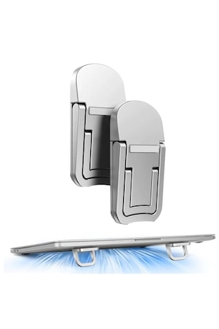 1 Çift Yapışkanlı Katlanabilir Laptop Standı Mini Notebook Yüks