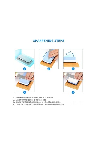 Reedark Profesyonel 1000/6000 Çift Taraflı Bıçak Bileme Taşı - Kaymaz Bambu Tabanlı