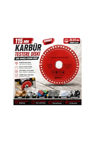 Senbang 115 Mm Kırmızı Karbür Çok Amaçlı Kesme Diski 22.23 Mm Spiral Taşlama Makinesi Uyumlu Ahşap Pvc Plastik Seramik Mermer Alüminyum