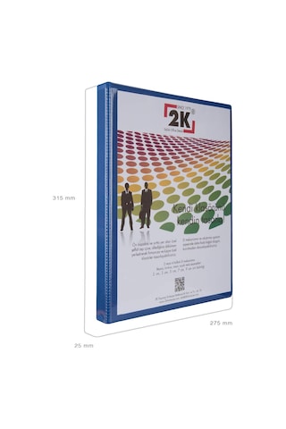 Evrak Sunum Tanıtım Firma Klasörü A4 Pvc 2 Cm 4 Halkalı 150 Yaprak Kapasiteli Ring Binder File 25,5x32 Cm. Mavi Diğer