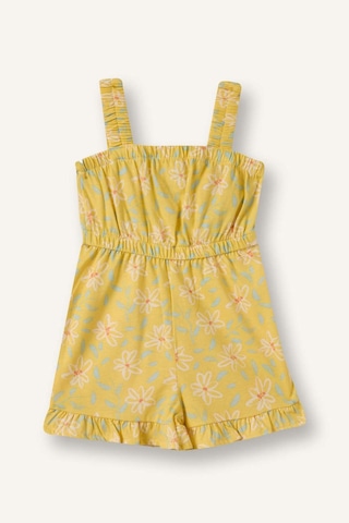 Defacto Kalın Askılı Çiçek Desenli Tulum Kız Bebek H2177a526smyl267 Sarı-yl267