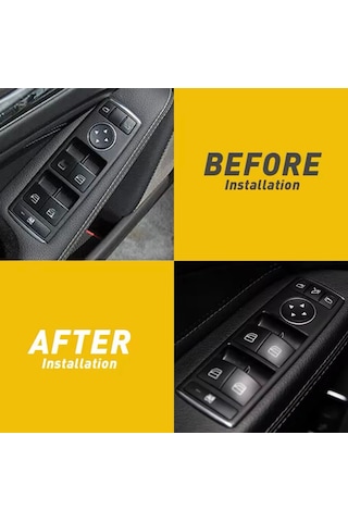 Mercedes Ml Serisi Cam Düğmesi Kaplaması Siyah Tuş 2012-2014